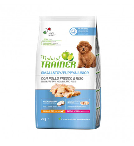 Trainer cane natural puppy & junior small & toy pollo fresco da 2 kg