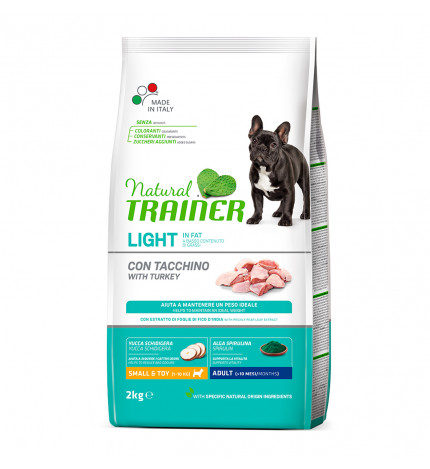 Trainer cane natural adult small & toy light in fat con tacchino da 2 kg