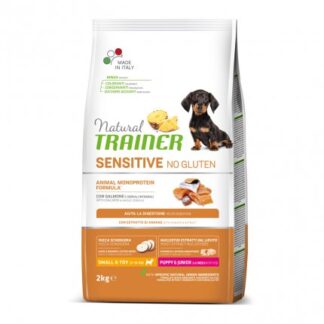 TRAINER CANE PUPPY & JUNIOR SMALL & TOY SENSITIVE NO GLUTEN AL SALMONE DA 2 KG