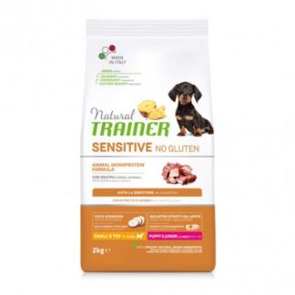 TRAINER CANE PUPPY & JUNIOR SMALL & TOY SENSITIVE NO GLUTEN ALL' ANATRA DA 2 KG