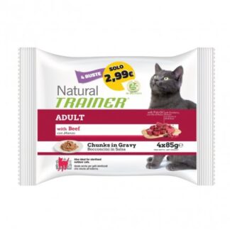 TRAINER GATTO NATURAL ADULT CON MANZO BOCCONCINI IN SALSA 4 BUSTE DA 85 GR