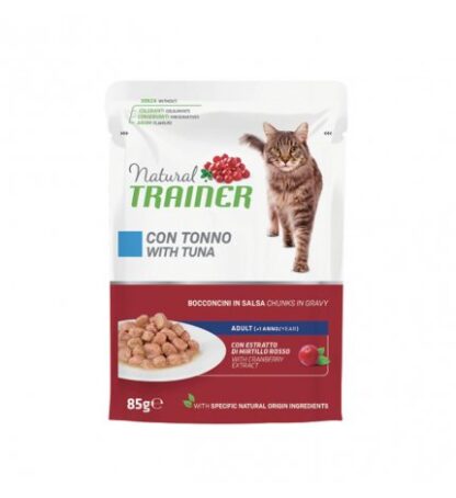 TRAINER GATTO NATURAL ADULT CON TONNO BOCCONCINI IN SALSA DA 85 GR IN BUSTA