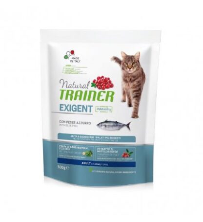 TRAINER GATTO NATURAL ADULT EXIGENT 1+ PESCE AZZURRO DA 300 GR