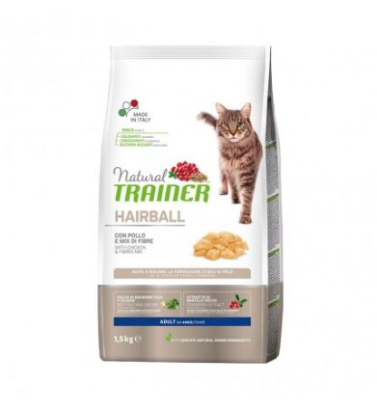 TRAINER GATTO NATURAL ADULT HAIRBALL CON POLLO DA 1,5 KG