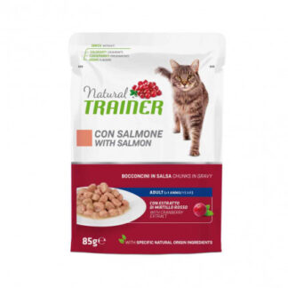 Trainer gatto natural adult salmone bocconcini in salsa da 85 gr in busta