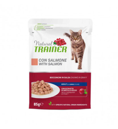Trainer gatto natural adult salmone bocconcini in salsa da 85 gr in busta