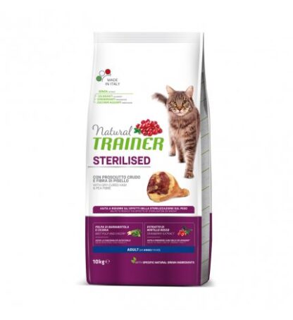 TRAINER GATTO NATURAL ADULT STERILIZZATO PROSCIUTTO DA 10 KG