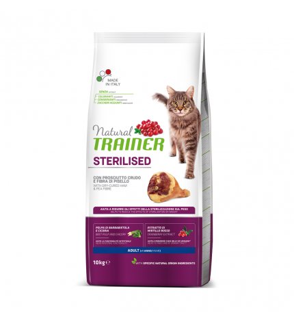 TRAINER GATTO NATURAL ADULT STERILIZZATO PROSCIUTTO DA 10 KG