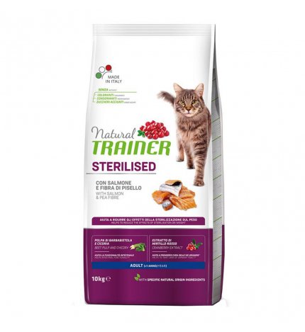 TRAINER GATTO NATURAL ADULT STERILIZZATO SALMONE DA 10 KG