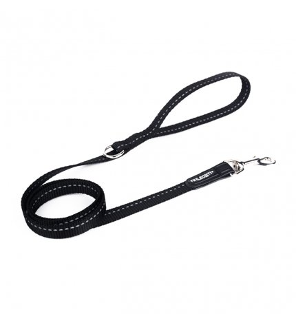 Tre ponti cane guinzaglio economico con inserto rinfrangente nero 130 cm