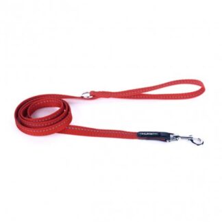 Tre ponti cane guinzaglio economico con inserto rinfrangente rosso 130 cm