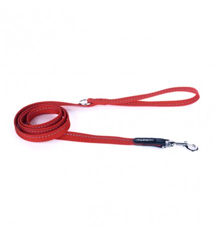 Tre ponti cane guinzaglio economico con inserto rinfrangente rosso 130 cm