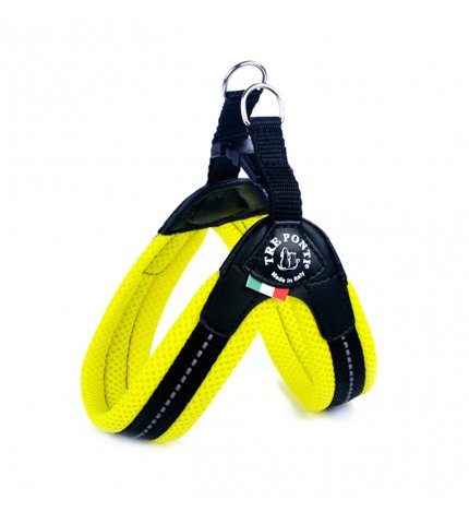 Tre ponti cane pettorina in rete fluo chiusura in plastica misura 3 giallo