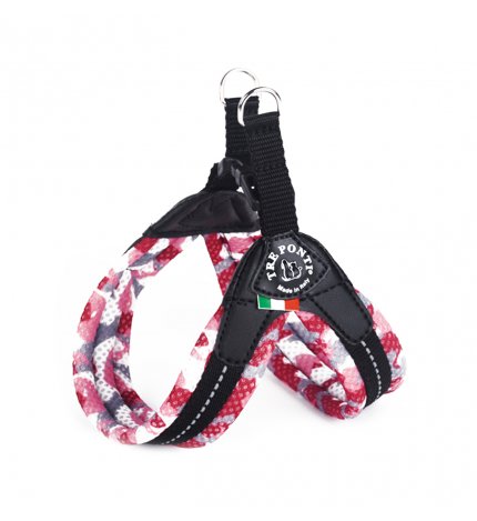 Tre ponti cane pettorina mimetica rosa chiusura con plastica misura 3