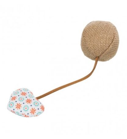 TRIXIE GATTO GIOCO CATNIP PALLA CON CUORE IN POLIESTERE E JUTA 4,5 X 18 CM