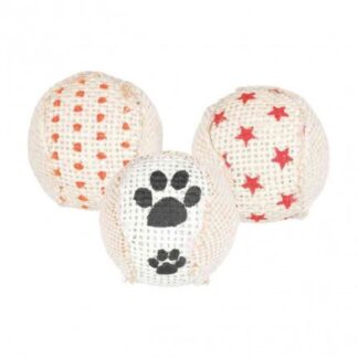Trixie gatto gioco set di palline in juta 3 pezzi 5 cm