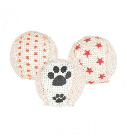 Trixie gatto gioco set di palline in juta 3 pezzi 5 cm