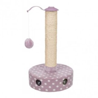 Trixie gatto junior gioco ruota foderata in pile con tronchetto rivestito in sisal naturale 26 x 47 cm