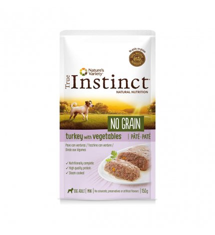 TRUE INSTINCT CANE ADULT MINI AL TACCHINO CON VERDURE NO GRAIN DA 150 GR IN BUSTA