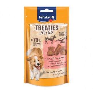 Vitakraft cane snack treaties minis con manzo e carote da 48 gr