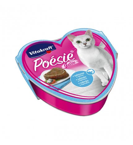 Vitakraft gatto poesie gelee salmone e spinaci in gelatina da 85 gr in vaschetta