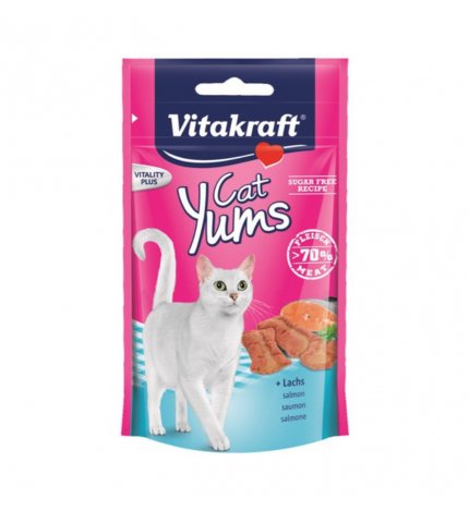 VITAKRAFT GATTO SNACK CAT YUMS BOCCONCINI SALMONE CON OMEGA 3 DA 40 GR