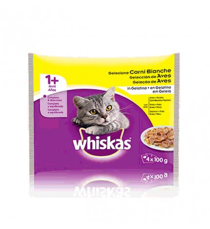 Whiskas gatto 1+ carni bianche 4 buste da 100 gr