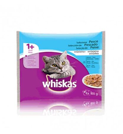 Whiskas gatto 1+ pesce 4 buste da 100 gr
