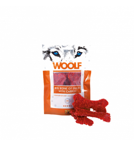 WOOLF CANE SNACK OSSO MEDIO ANATRA E CAROTE DA 100 GR