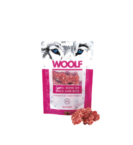 WOOLF CANE SNACK OSSO PICCOLO ANATRA E RISO DA 100 GR