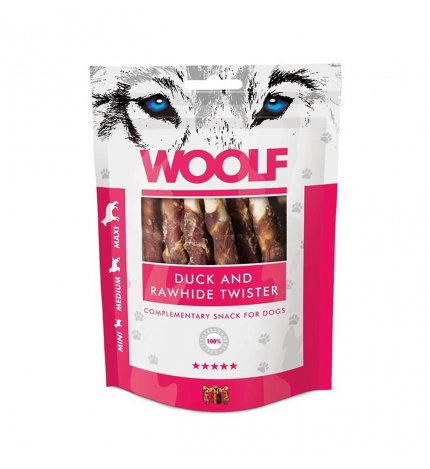 WOOLF CANE SNACK ROTOLINO DI ANATRA CON PELLE GRIGLIATA DA 100 GR