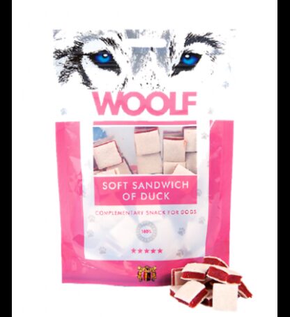 Woolf cane snack sandwich anatra e merluzzo da 100 gr