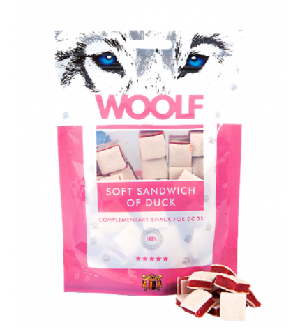 Woolf cane snack sandwich anatra e merluzzo da 100 gr