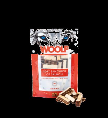 WOOLF CANE SNACK SANDWICH SALMONE E MERLUZZO DA 100G