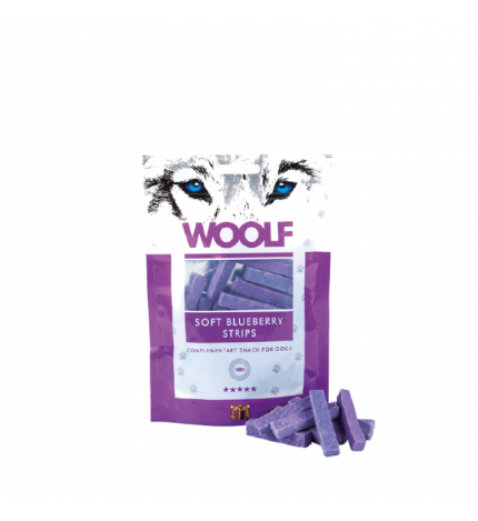 WOOLF CANE SNACK STRISCE DI MIRTILLI E POLLO DA 100 GR