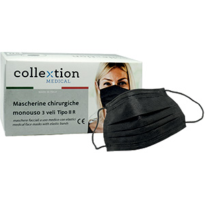 MASCHERINA CHIRURGICA TIPO IIR – CLASSIC BLACK