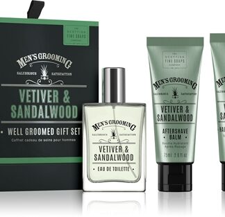 Scottish Fine SoapsWell Groomed Gift Set Vetiver & Sandalwood confezione regalo per uomo