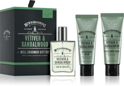 Scottish Fine SoapsWell Groomed Gift Set Vetiver & Sandalwood confezione regalo per uomo