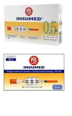 Pic Siringa Per Insulina 0,3 30 g 8mm 30 Pezzi
      
        Sterili e Monouso