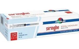 Master Aid Siringa Con Ago 21G Per Venipuntura 10 ml 10 Pezzi