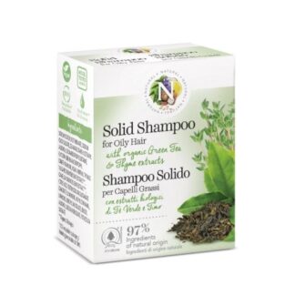 NATURAL Shampoo Solido Capelli Grassi Tè Verde E Timo 50 g