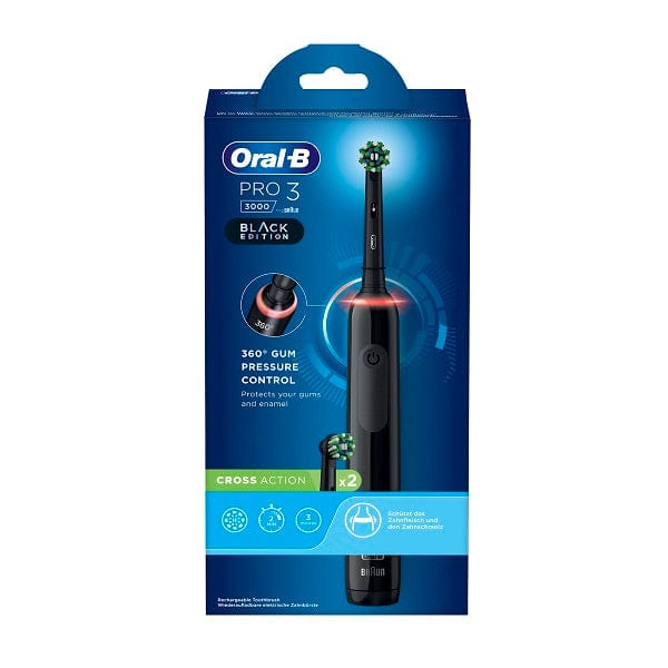 ORAL B Pro 3 Black Spazzolino Elettrico + 2 Ricambi