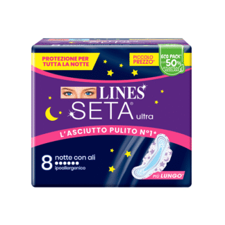 LINES Seta Ultra Notte Con Ali Lungo 8 Pezzi