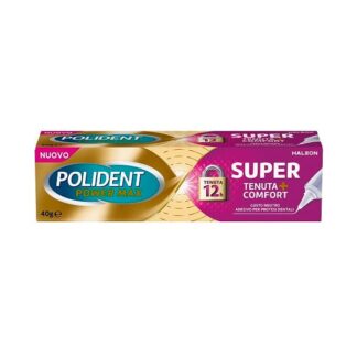 POLIDENT Super Tenuta+Comfort Adesivo per Protesi Dentali 40 g Gusto Neutro
