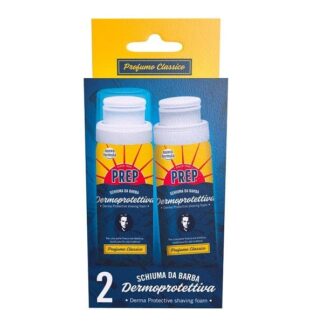 PREP Schiuma da Barba Classica 2 Pezzi per Rasatura Delicata e Idratante con Formula Tradizionale 150 ml