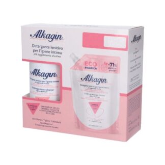 ALKAGIN Detergente Intimo Lenitivo Ph Leggermente Alcalino 400 ml + Ricarica 400 ml