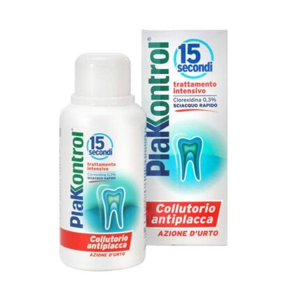 PLAKKONTROL Collutorio Antiplacca 15 Secondi 250 ml Con Clorexidina