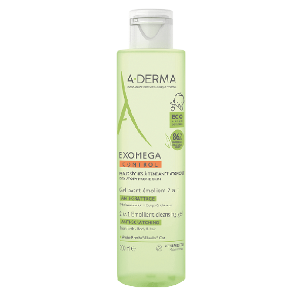 A-DERMA Exomega Control Gel 2 In 1 Detergente Emoliente 200 ml