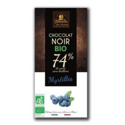 CHOCOLATE NEGRO 74% mirtillo nero blu 100 gr BIO