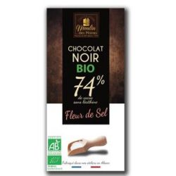 CIoccolato nero 74% fleur de sel 100 gr BIO